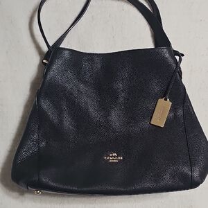 Coach Black Pebbled Leather Shoulder Bag